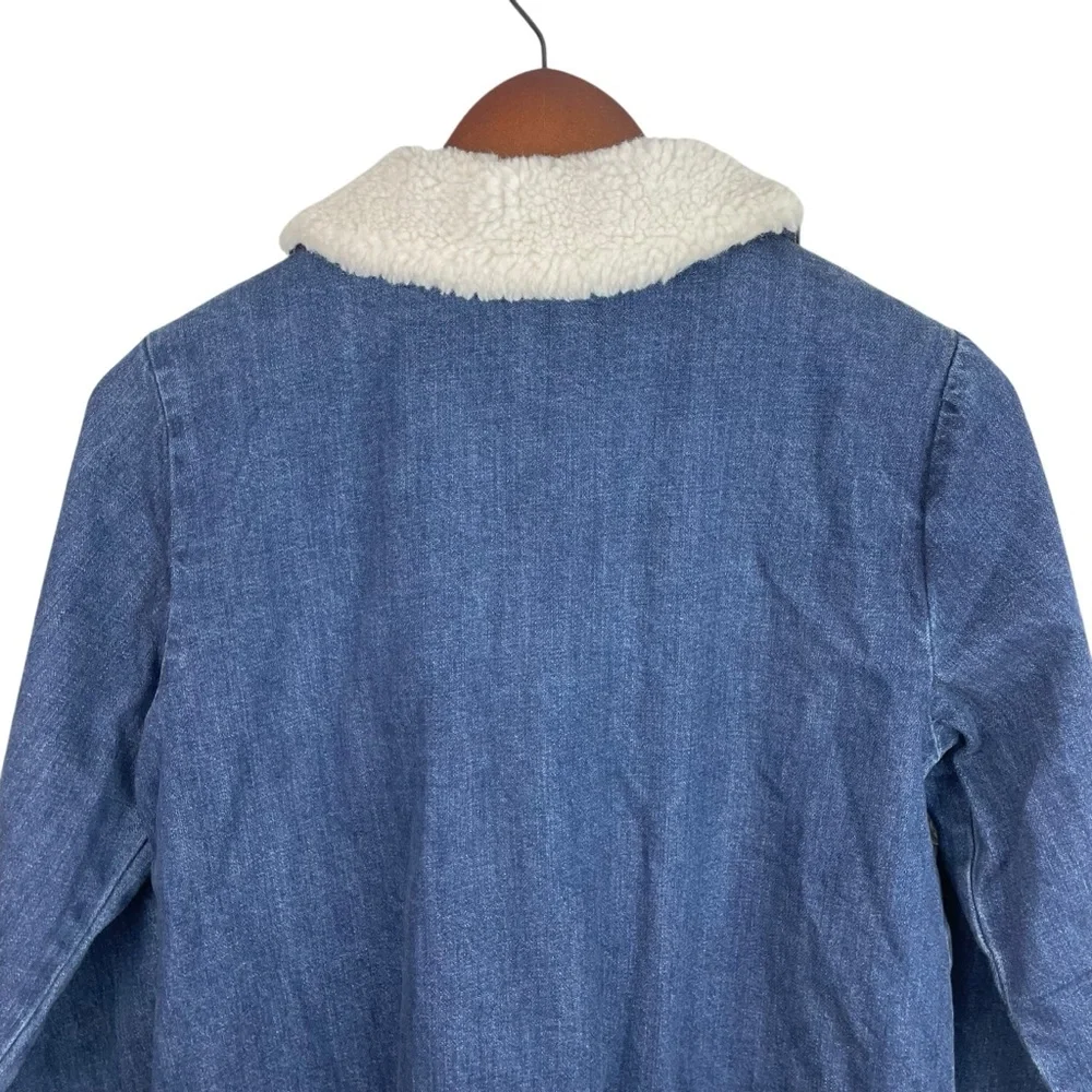Hanna Andersson | Blue Denim Jersey Lined Faux Fur Collar Jacket New